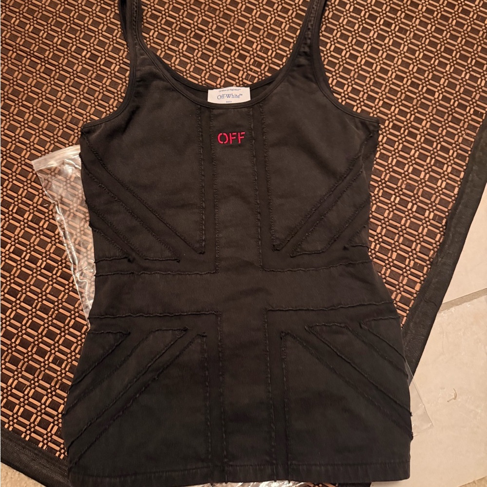 Off-White Black Tank with Branded Hang Tags